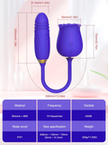 OCTMOM Rose Toys Vibrating for Female, 2 in 1 Vibrator Toys, Blue