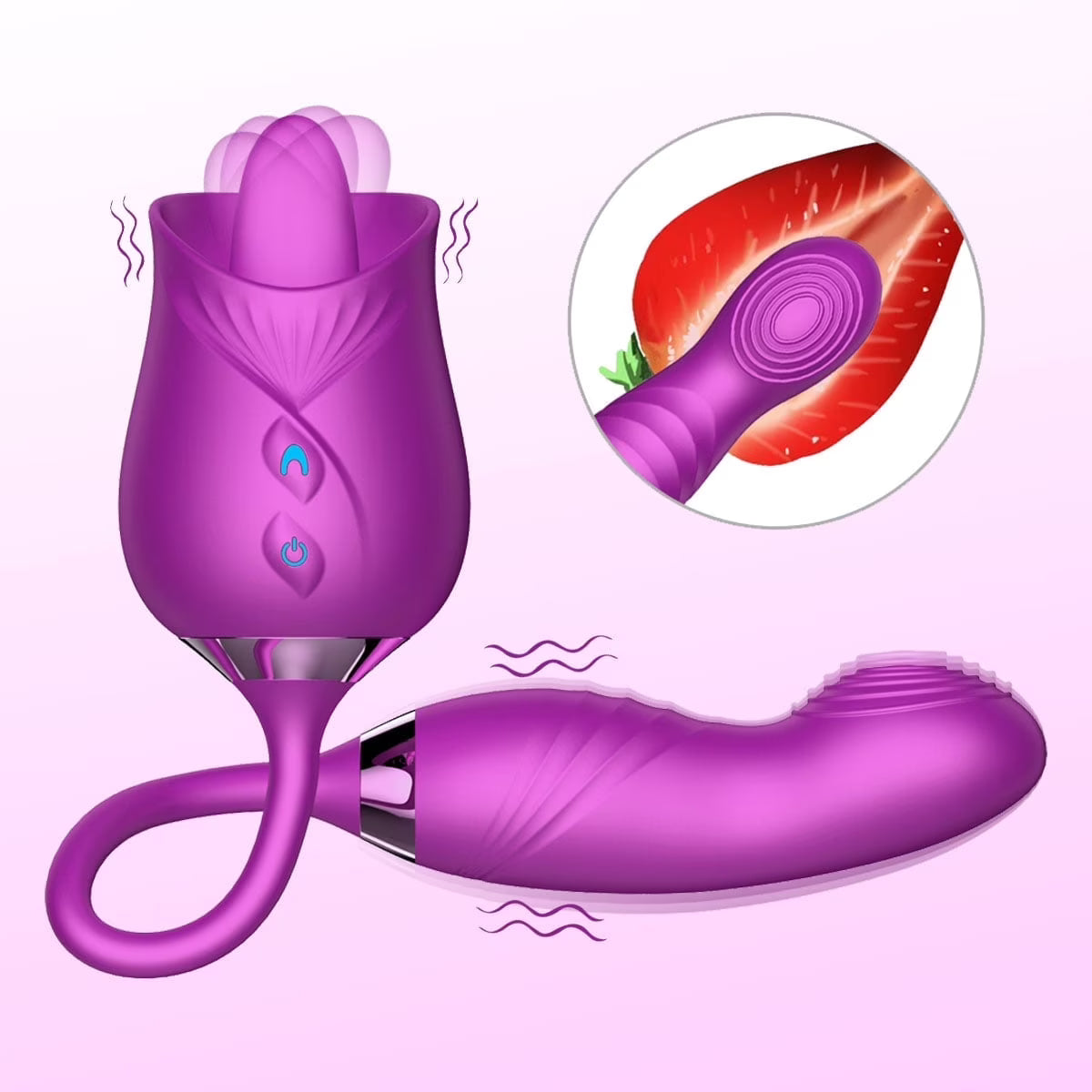 OCTMOM Rose Toys G Spot Vibrators for Women, Thrusting Vibrators for Female Couples Pleasure, Purple.