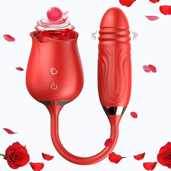 Rose Toys Vibrating for Female,2 in 1 G Spot Vibrator Toys