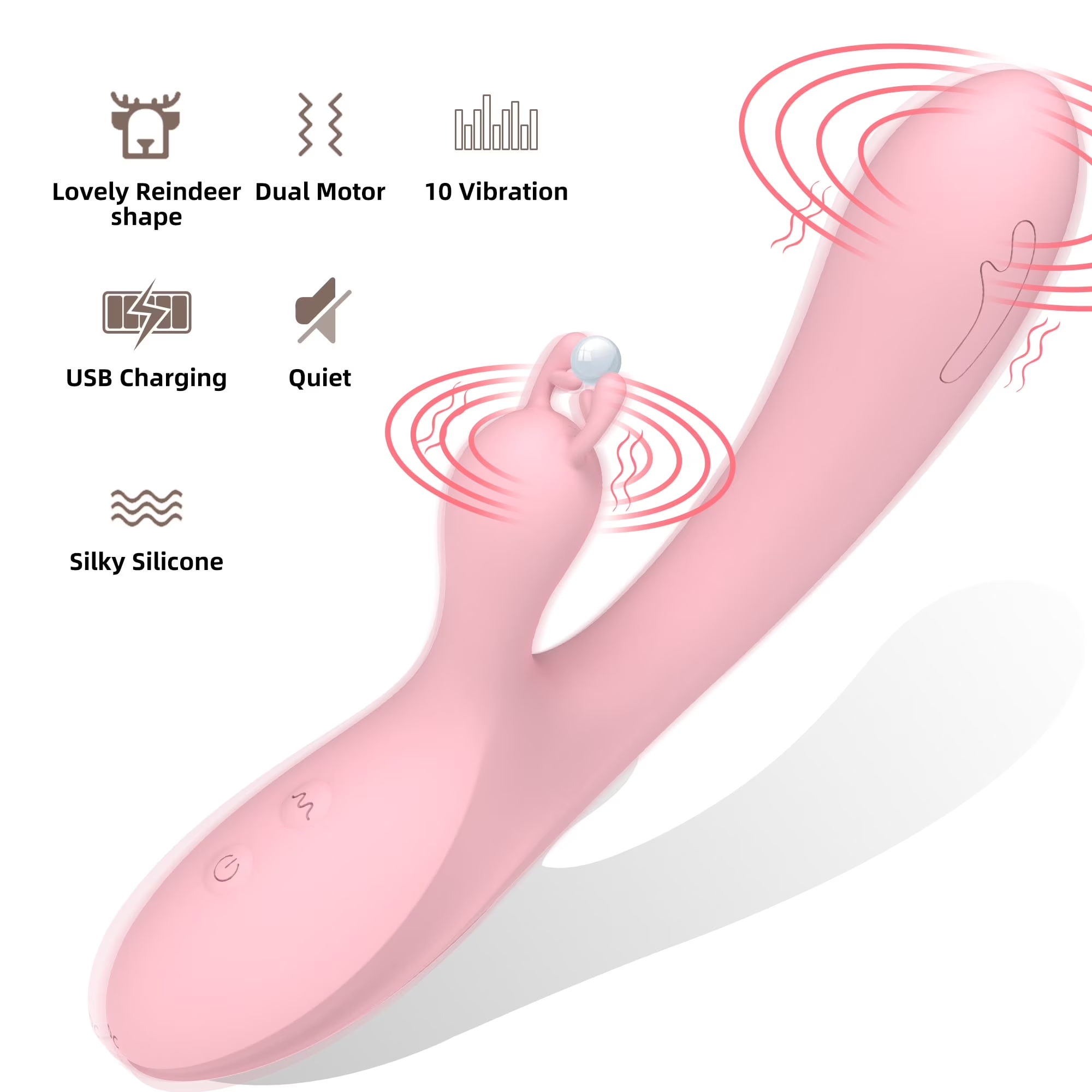 OCTMOM Sex Toys G Spot Vibrators for Women, Personal Massagers Partner Toys for Adult Couples Pleasure, Pink