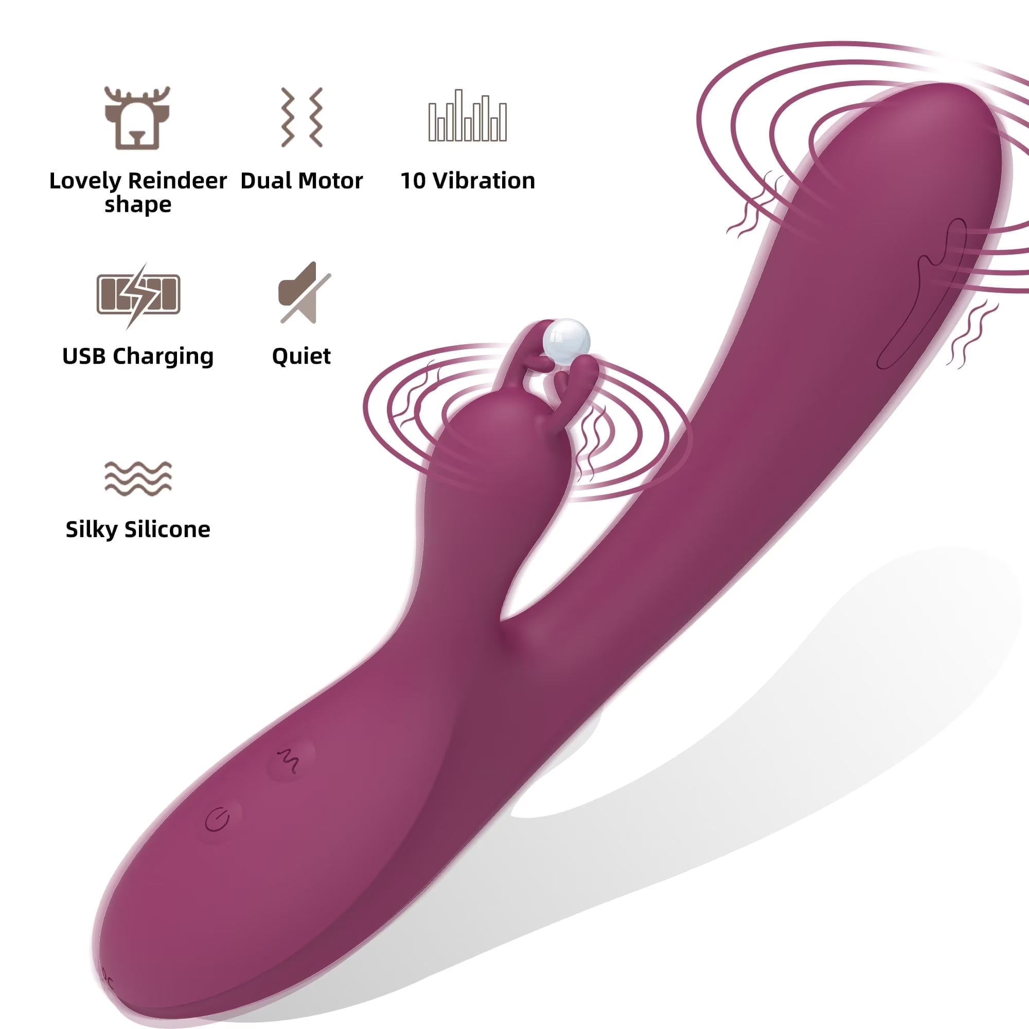 OCTMOM Sex Toys G Spot Vibrators for Women, Rabbit Vibrators Thrusting Dildos for Lovers Couples Partner Toys, Purple