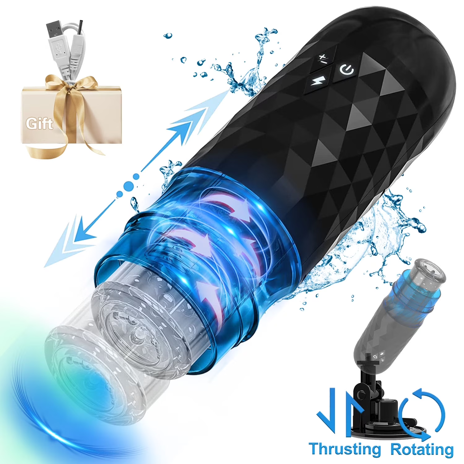 OCTMOM Automatic Male Masturbator Cup, Male Strokers with 7 Sucking & 7 Rotating Modes
